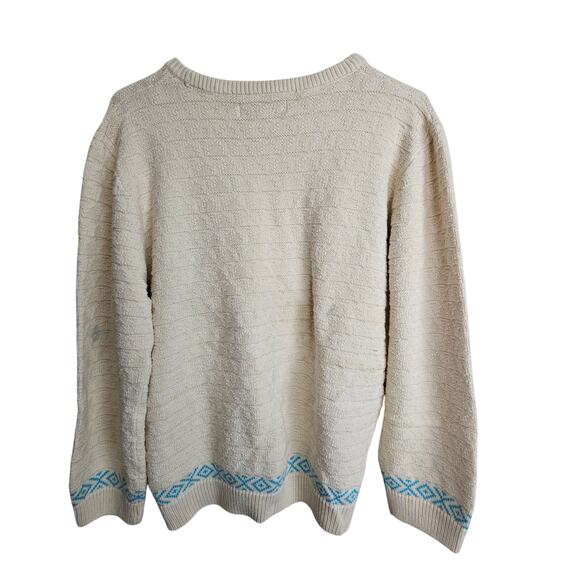 Cabelas Sweater Knit Sweater Women XL Cream Cowboy Print Pullover Sweater Women - Picture 8 of 8